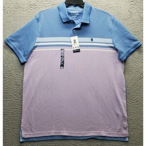 IZOD Golf Polo Shirt Mens XL Multi Striped Classic Advantage Performance Stretch